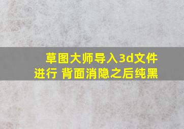 草图大师导入3d文件进行 背面消隐之后纯黑